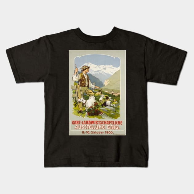 Brig, Kant-Landwirtschaftliche Ausstellung,Travel Poster Kids T-Shirt by BokeeLee